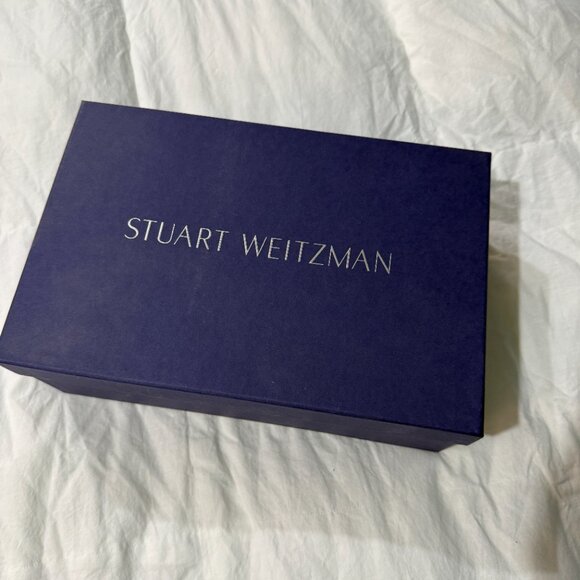 Stuart Weitzman NearlyNude Black Suede Block-Heel Sandals - Size 9 - Picture 3 of 3